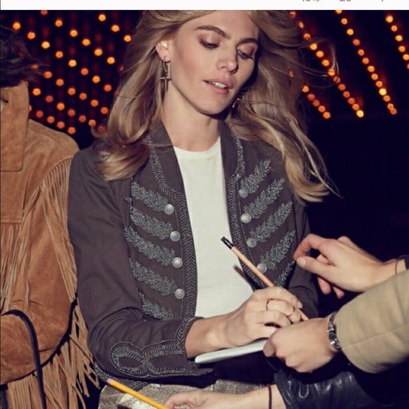 Free People Jackets & Blazers - NWT Free People Embellished Military Jacket Medium